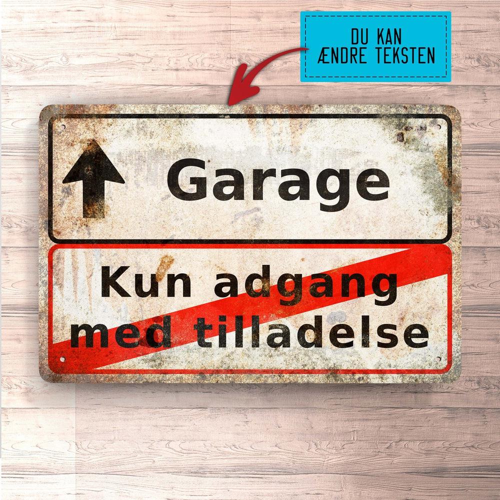 Personlig Til Dig - Garage Kun Adgang Med Tilladelse - Vintage Skilte, Musemåtte, Dørmåtte-Skilte-Garage-Garage Culture Shop- garage - man cave - merchandise