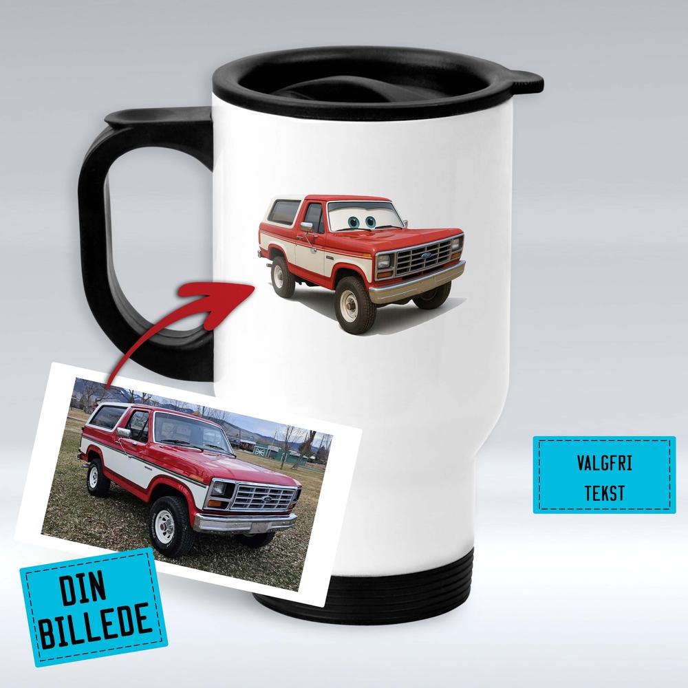 Personlig Til Dig Krus Din Bil Pixar Cars Style - Dit bil/motorcykel-billede - Krus-Krus-Custom-Termokrus Hvidt-Garage Culture Shop- garage - man cave - merchandise