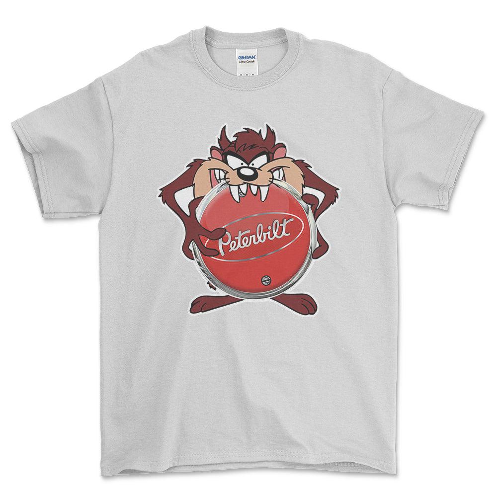 Peterbilt TAZ Unisex T-Shirt , Bomuld-Beklædning-Peterbilt-Hvid-S-Forside-Garage Culture Shop- garage - man cave - merchandise