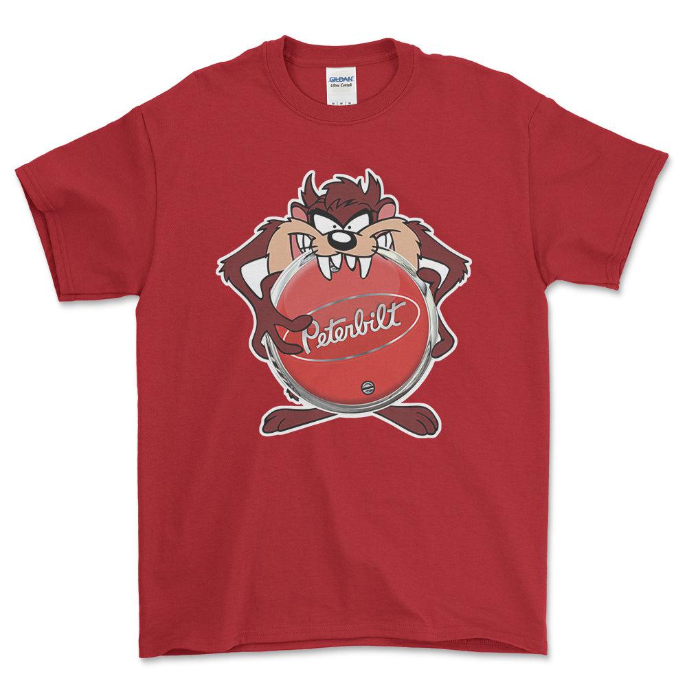 Peterbilt TAZ Unisex T-Shirt , Bomuld-Beklædning-Peterbilt-Rød-S-Forside-Garage Culture Shop- garage - man cave - merchandise