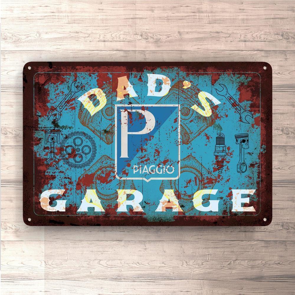 Piaggio Dads Garage Vintage Skilte, Musemåtte, Dørmåtte-Skilte-Datsun-Garage Culture Shop- garage - man cave - merchandise