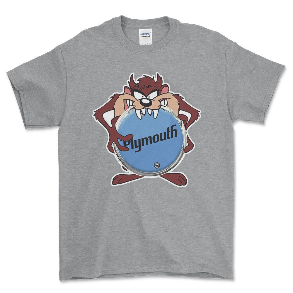 Plymouth TAZ Unisex T-Shirt , Bomuld-Beklædning-Plymouth-Grå Sport-S-Forside-Garage Culture Shop- garage - man cave - merchandise