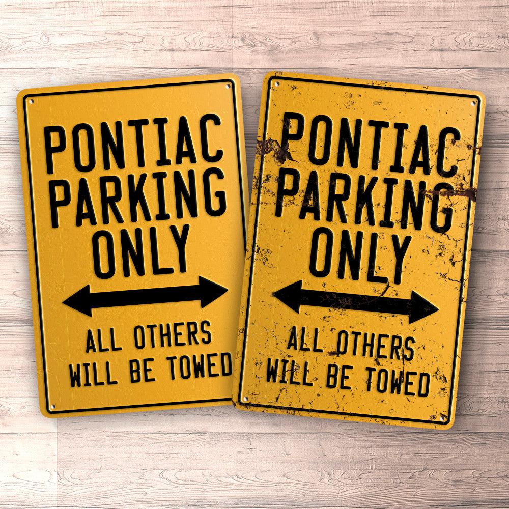 Pontiac Parking Only Skilte, Musemåtte, Dørmåtte , Plakat-Parking skilte-Pontiac-Garage Culture Shop- garage - man cave - merchandise