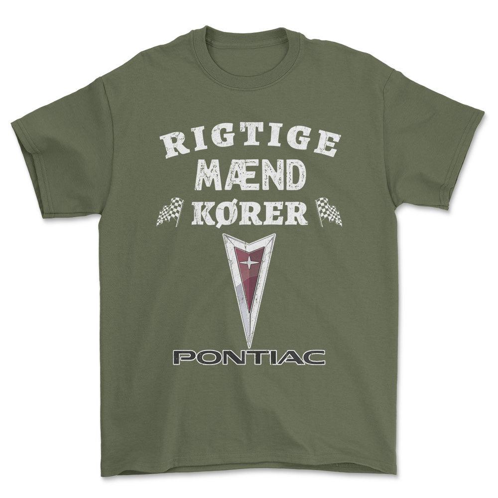 Pontiac Rigtige Mænd Kører - Unisex T-Shirt , Bomuld-Beklædning-Pontiac-Garage Culture Shop- garage - man cave - merchandise
