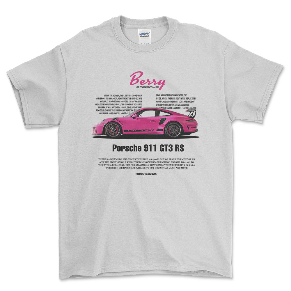 Porsche 911 GT3 RS - Unisex T-Shirt-Beklædning-Porsche-Hvid-S-Forside-Garage Culture Shop- garage - man cave - merchandise