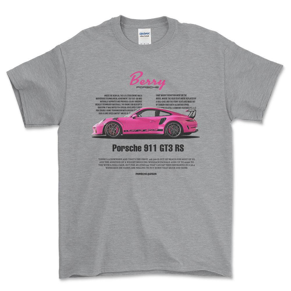 Porsche 911 GT3 RS - Unisex T-Shirt-Beklædning-Porsche-Grå Sport-S-Forside-Garage Culture Shop- garage - man cave - merchandise