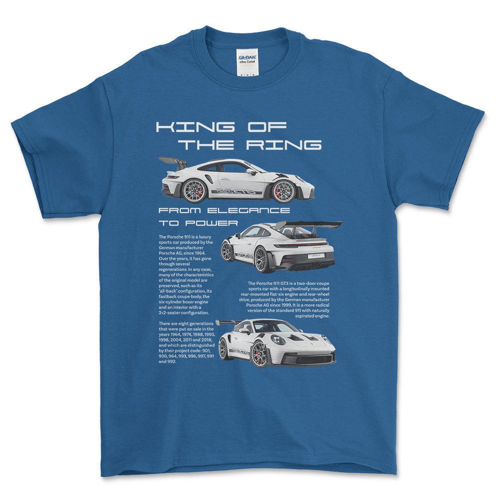 Porsche 911 GT3 RS - Unisex T-Shirt-Beklædning-Porsche-Blå Royal-S-Forside-Garage Culture Shop- garage - man cave - merchandise