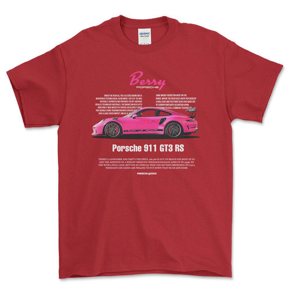 Porsche 911 GT3 RS - Unisex T-Shirt-Beklædning-Porsche-Rød-S-Forside-Garage Culture Shop- garage - man cave - merchandise
