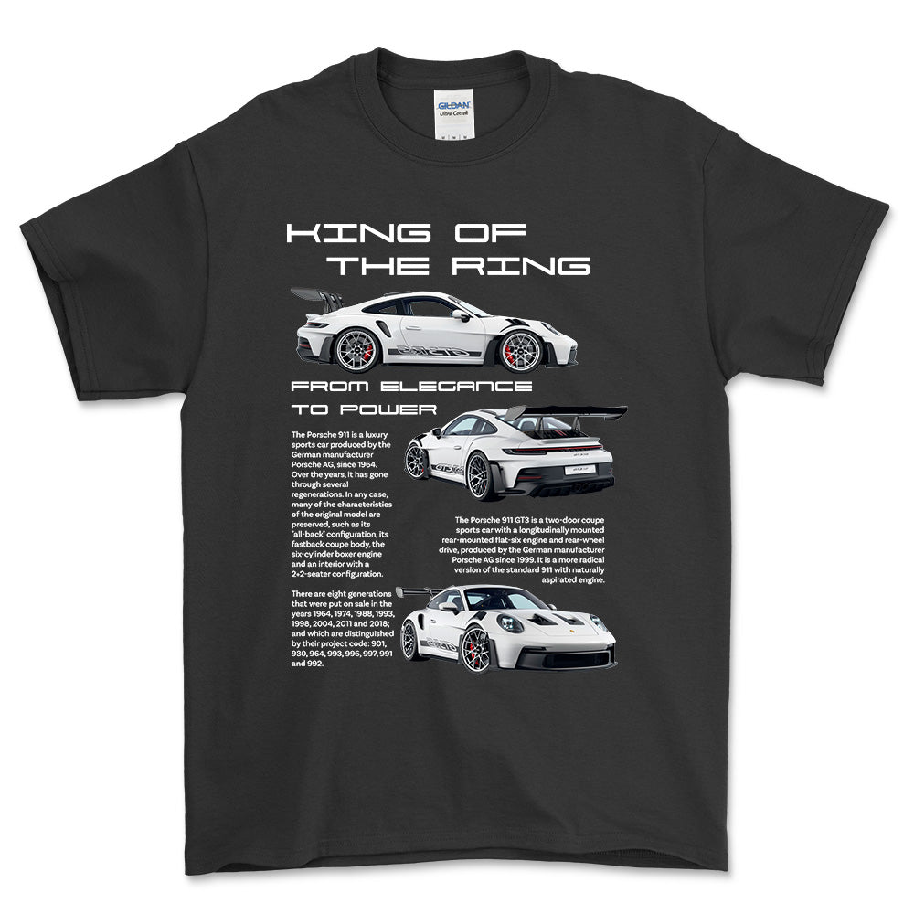 Porsche 911 GT3 RS - Unisex T-Shirt-Beklædning-Porsche-Sort-S-Forside-Garage Culture Shop- garage - man cave - merchandise
