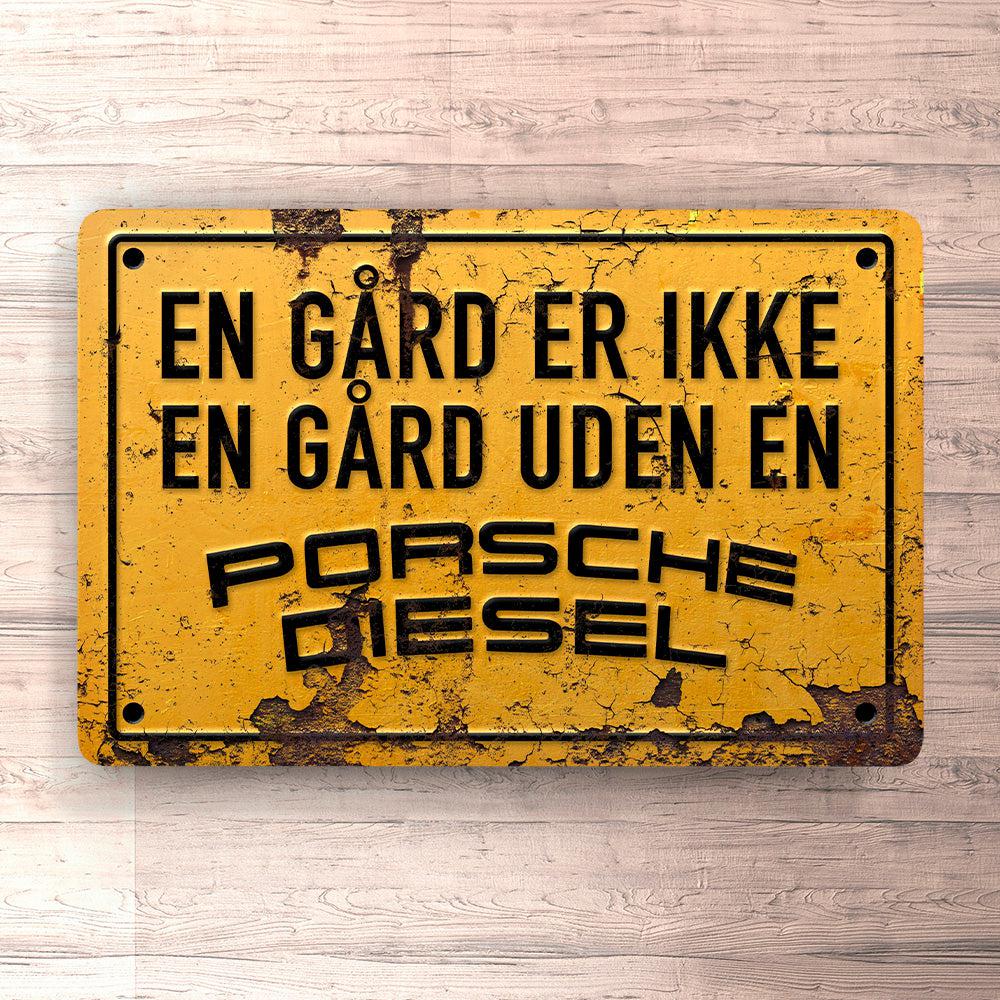 Porsche En Gård Er Ikke En Gård Uden En Porsche Skilte, Musemåtte, Dørmåtte-Skilte-Porsche-Garage Culture Shop- garage - man cave - merchandise