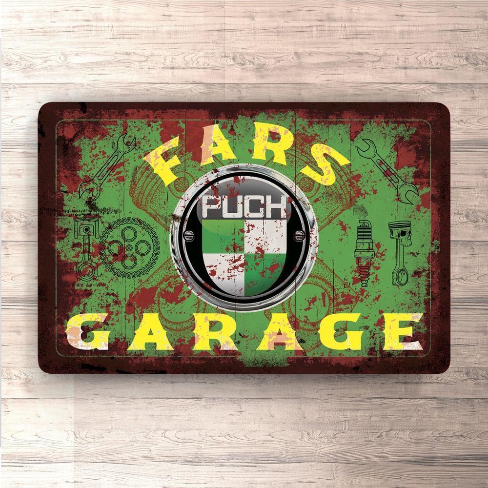 Puch Fars Garage Vintage Skilte, Musemåtte, Dørmåtte-Skilte-Puch-Garage Culture Shop- garage - man cave - merchandise