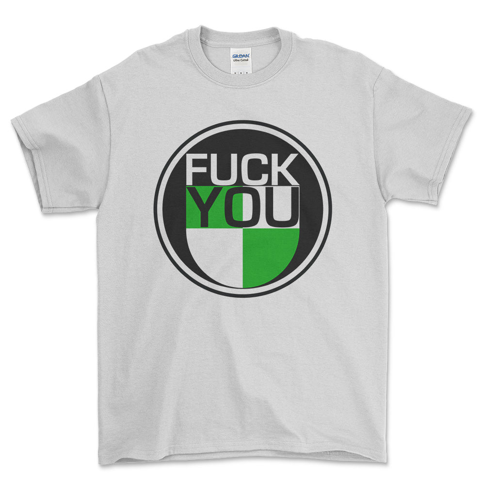 Puch Fuck You Unisex T-Shirt , Bomuld-Beklædning-Puch-Hvid-S-Forside-Garage Culture Shop- garage - man cave - merchandise