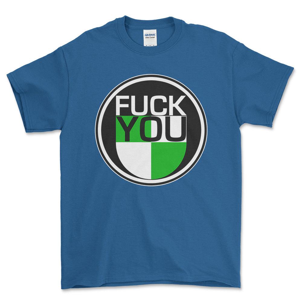Puch Fuck You Unisex T-Shirt , Bomuld-Beklædning-Puch-Blå Royal-S-Forside-Garage Culture Shop- garage - man cave - merchandise