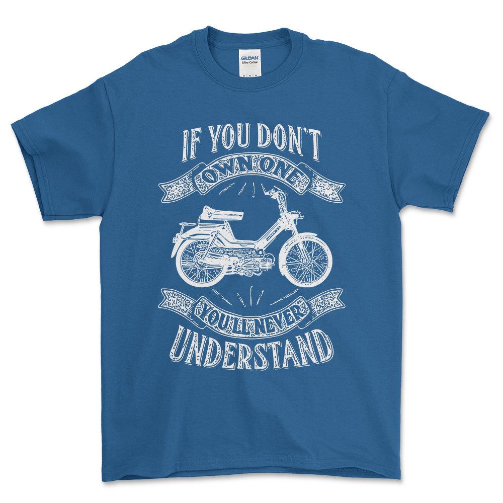 Puch - If You Dont Own One Puch Maxi-2 Youll Never Understand Unisex T-Shirt , Bomuld-Beklædning-Puch-Blå Royal-S-Forside-Garage Culture Shop- garage - man cave - merchandise