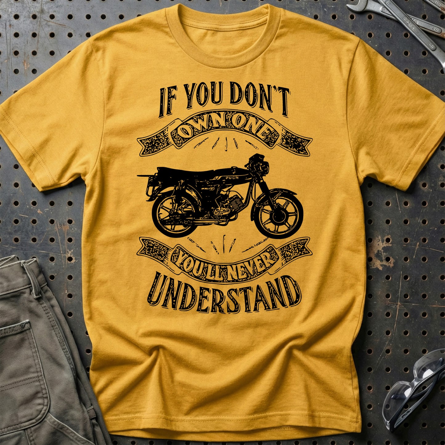 Puch - If You Dont Own One Puch Monza Juvel 3X Youll Never Understand Unisex T-Shirt , Bomuld-Beklædning-Puch-Guld-S-Garage Culture Shop- garage - man cave - merchandise