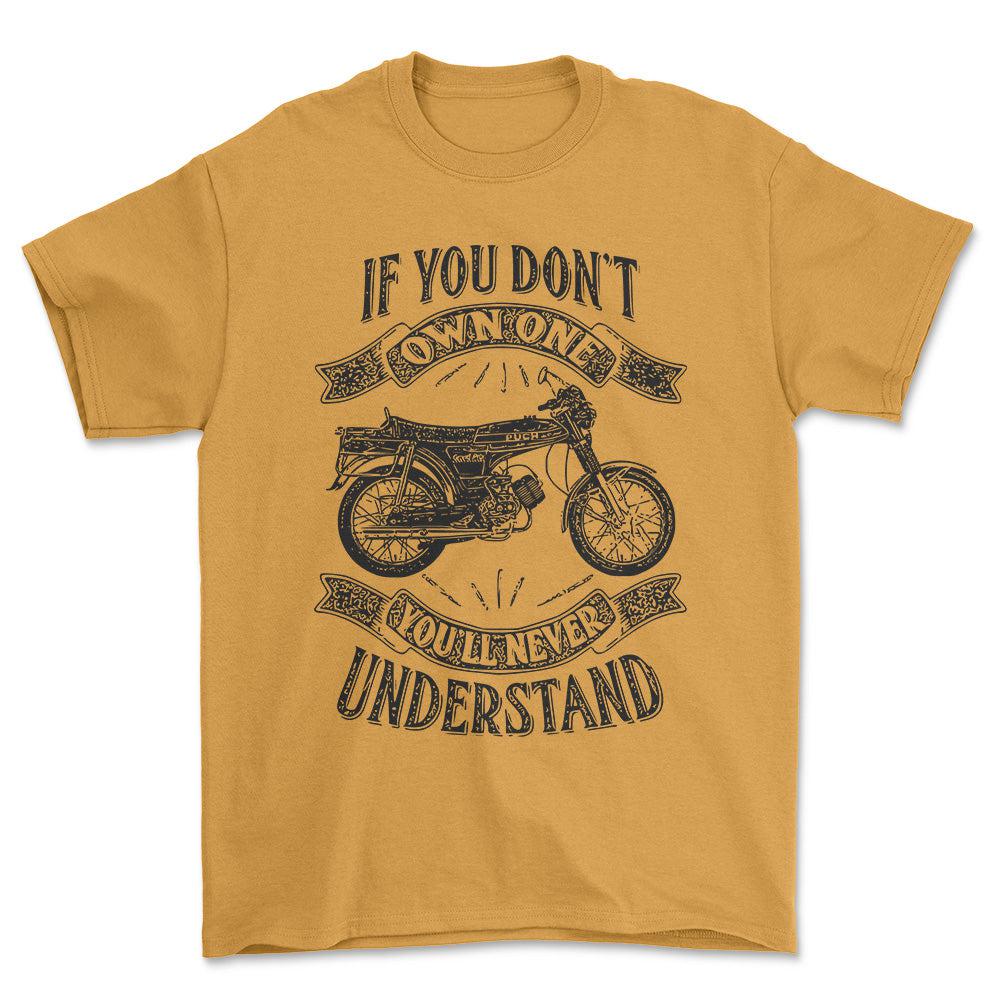 Puch - If You Dont Own One Puch N-Sl Grand Prix Luxe Youll Never Understand Unisex T-Shirt , Bomuld-Beklædning-Puch-Guld-S-Forside-Garage Culture Shop- garage - man cave - merchandise