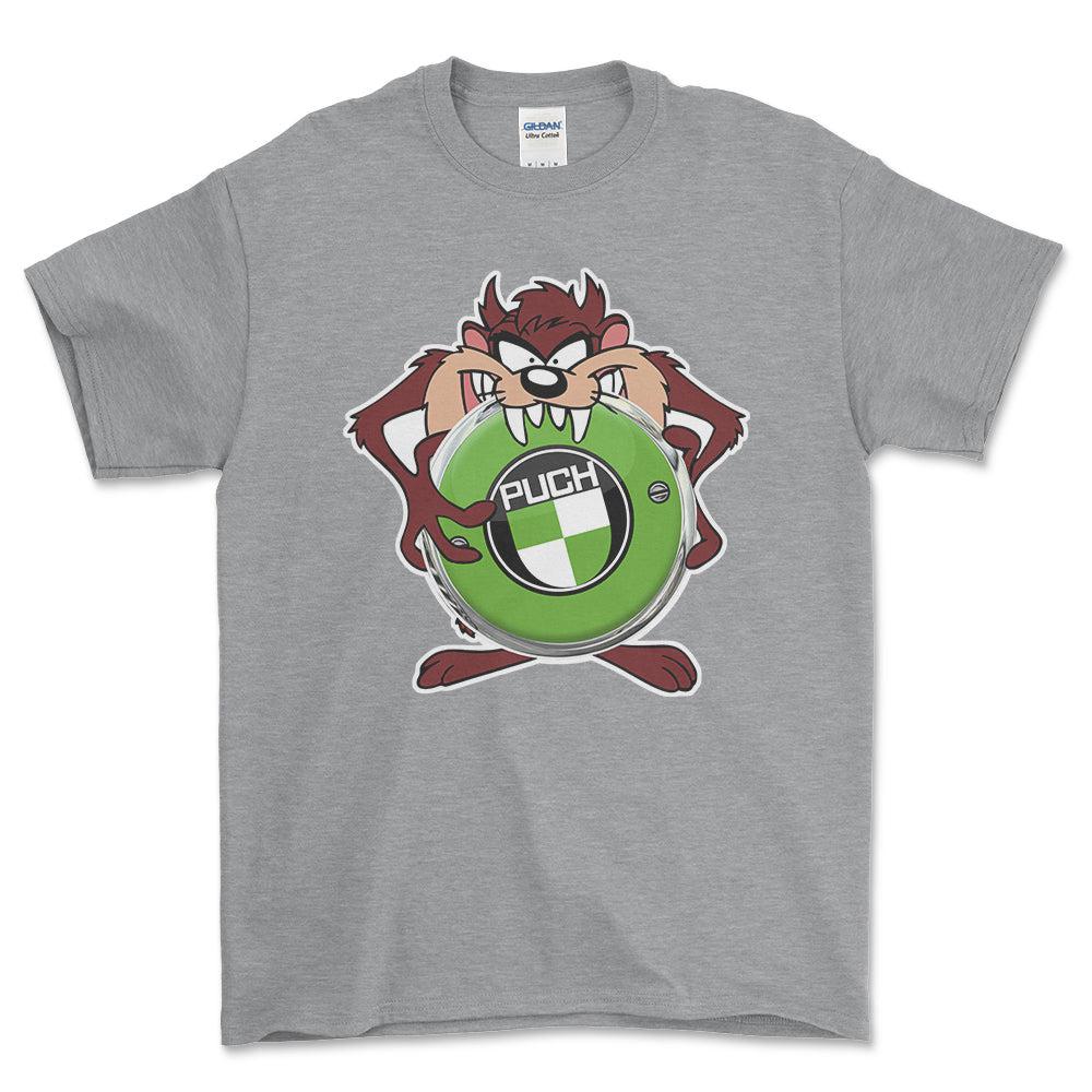 Puch TAZ Unisex T-Shirt , Bomuld-Beklædning-Puch-Grå Sport-S-Forside-Garage Culture Shop- garage - man cave - merchandise