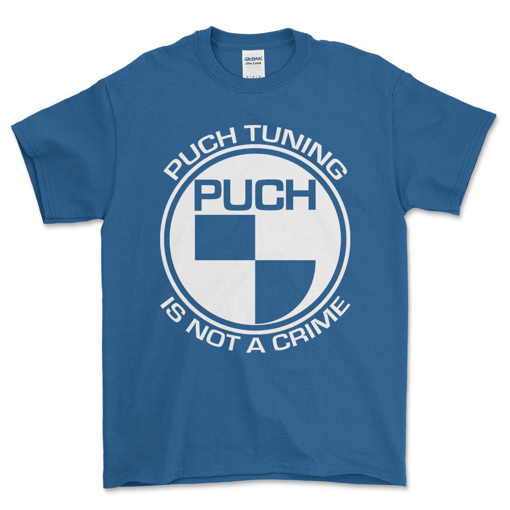 Puch Tuning Is Not A Crime Unisex T-Shirt , Bomuld-Beklædning-Puch-Blå Royal-S-Forside-Garage Culture Shop- garage - man cave - merchandise