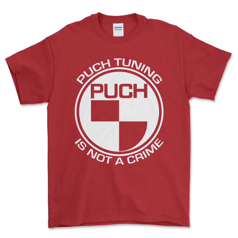 Puch Tuning Is Not A Crime Unisex T-Shirt , Bomuld-Beklædning-Puch-Rød-S-Forside-Garage Culture Shop- garage - man cave - merchandise