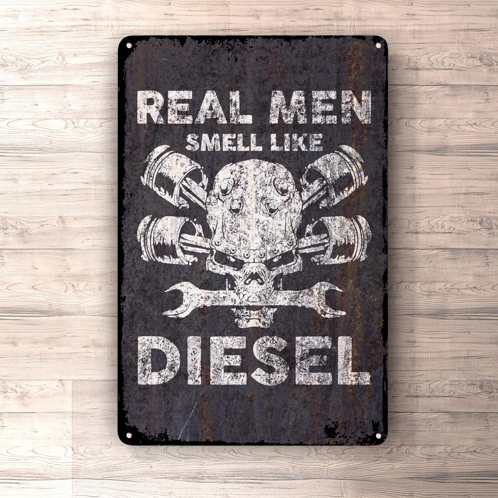 Real Men Smell Like Diesel Skilte, Musemåtte, Dørmåtte-Skilte-Funny Garage-Garage Culture Shop- garage - man cave - merchandise