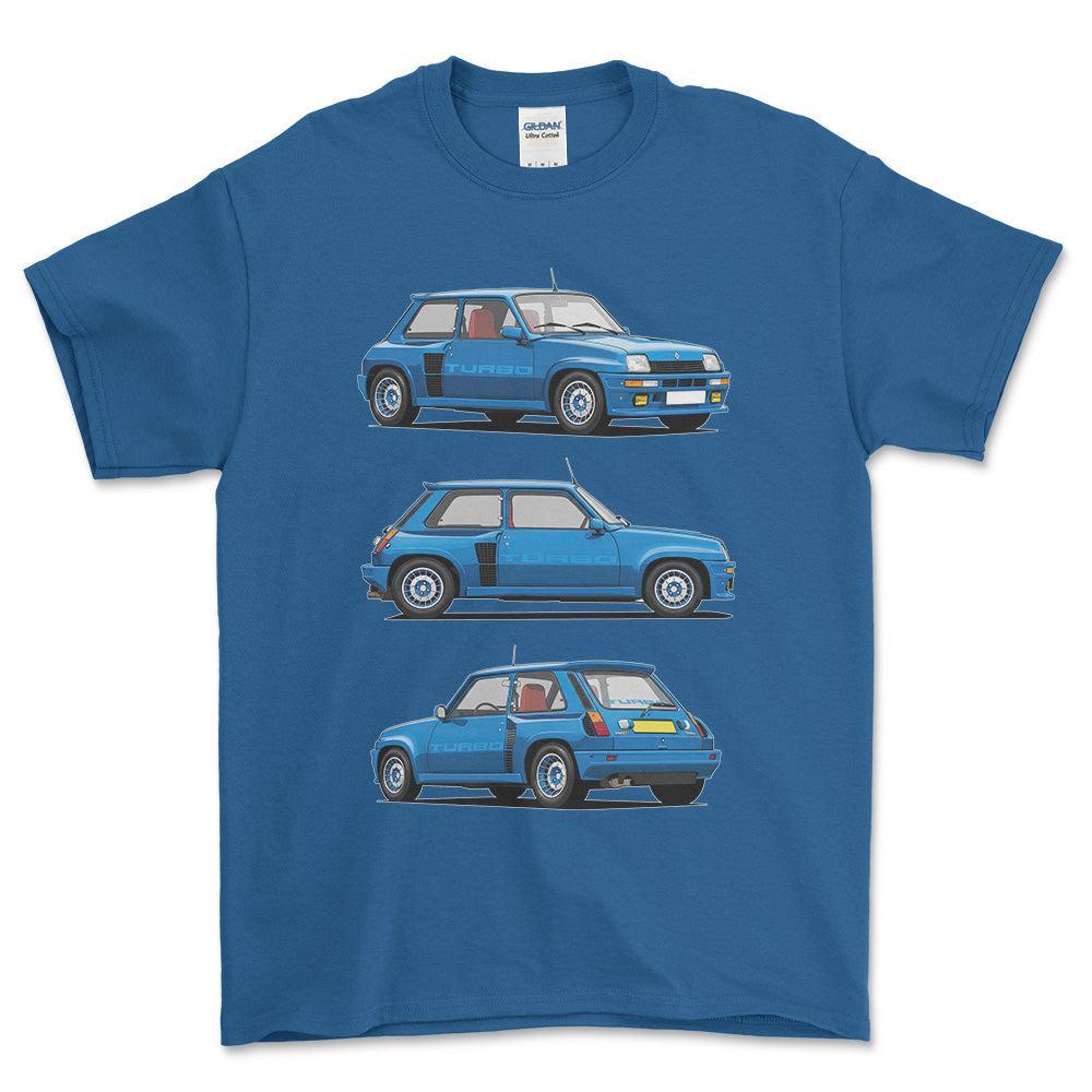 Renault 5 Turbo 1 - One Line Style Unisex T-Shirt-Beklædning-Renault-Blå Royal-S-Forside-Garage Culture Shop- garage - man cave - merchandise