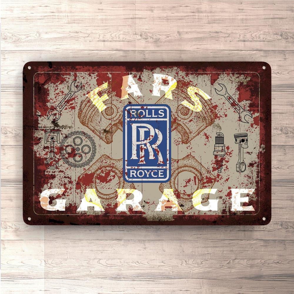 Rolls Royce Fars Garage Vintage Skilte, Musemåtte, Dørmåtte-Skilte-Rolls Royce-Garage Culture Shop- garage - man cave - merchandise