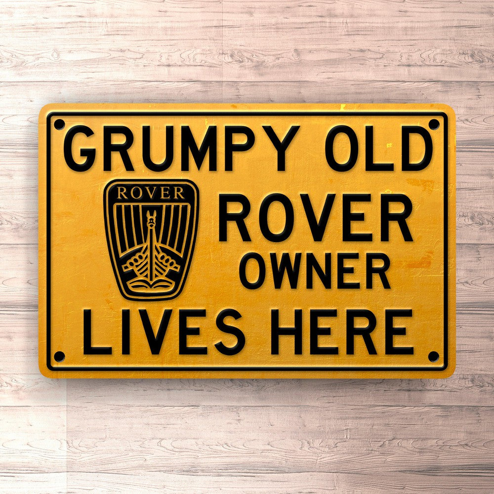 Rover Grumpy Old Rover Owner Lives Here Skilte, Musemåtte, Dørmåtte , Plakat-Skilte-Rover-Garage Culture Shop- garage - man cave - merchandise