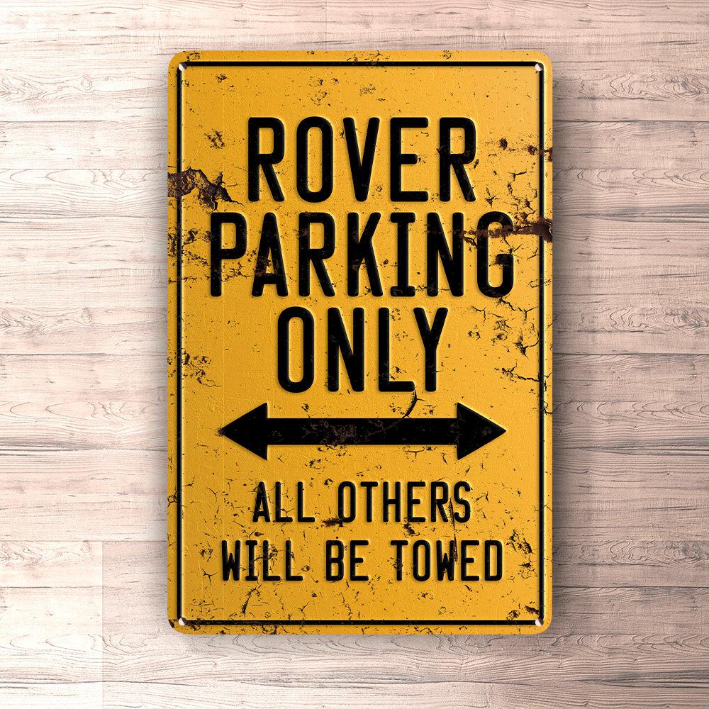 Rover Parking Only Skilte, Musemåtte, Dørmåtte-Parking skilte-Rover-Garage Culture Shop- garage - man cave - merchandise