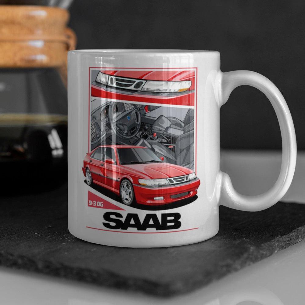 Saab 9-3 OG Keramisk Krus-Krus-Saab-Garage Culture Shop- garage - man cave - merchandise