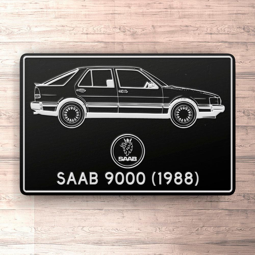 Saab 9000 1988 Blueprint Skilte, Musemåtte, Dørmåtte , Plakat-Blueprint-Saab-Garage Culture Shop- garage - man cave - merchandise