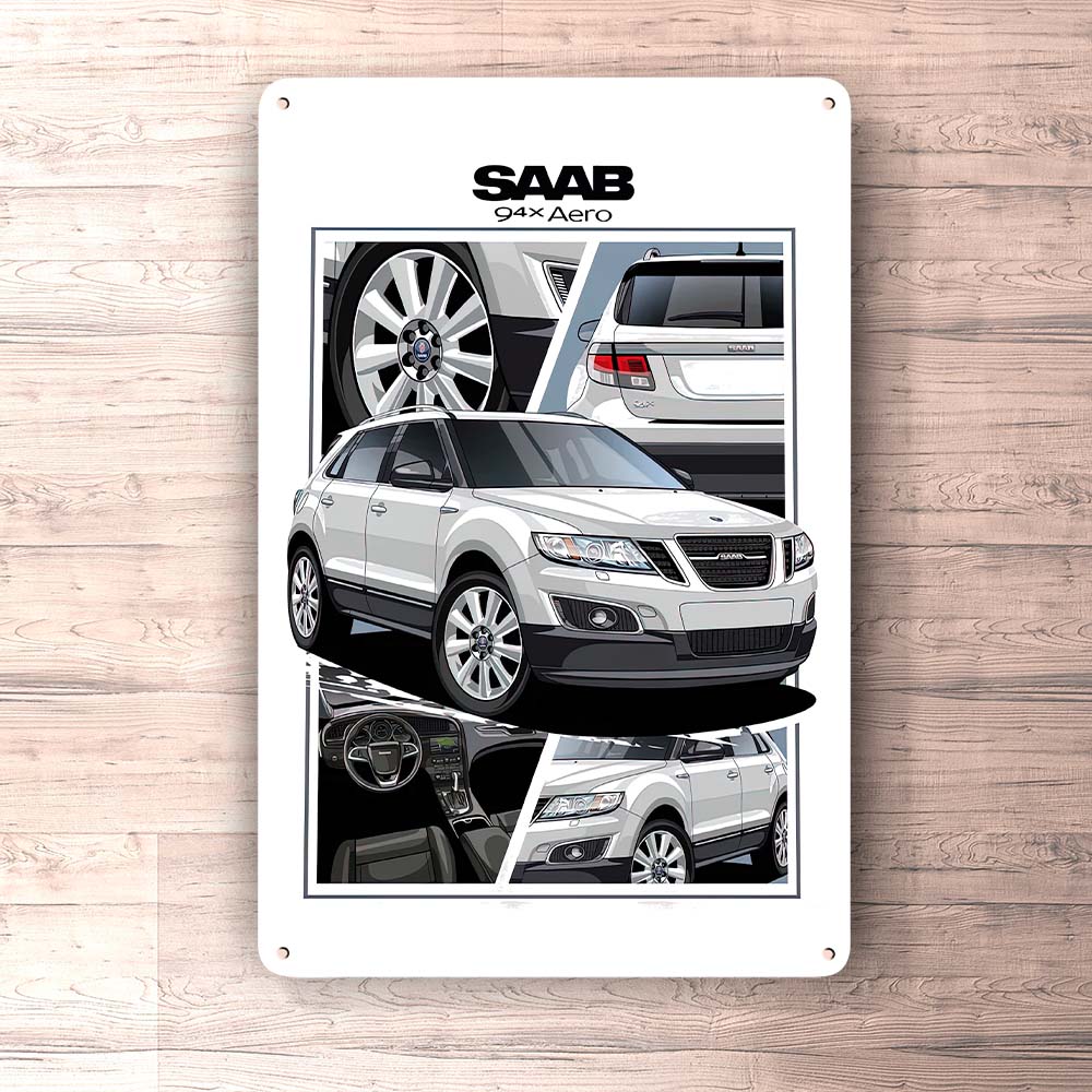 Saab 94X Aero Skilte, Musemåtte, Dørmåtte , Plakat-Skilte-Saab-Garage Culture Shop- garage - man cave - merchandise