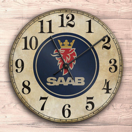 Saab Vægur Rundt-Clock-Saab-Garage Culture Shop- garage - man cave - merchandise