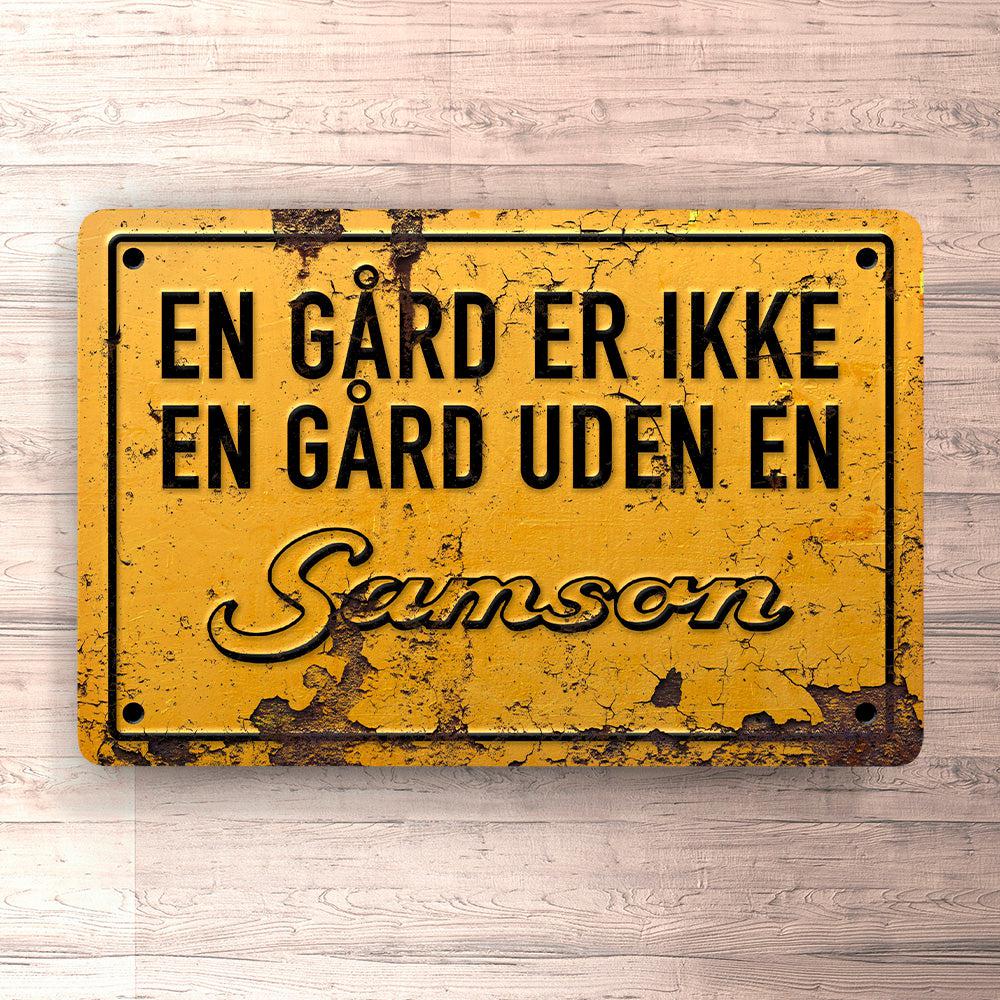 Samson En Gård Er Ikke En Gård Uden En Samson Skilte, Musemåtte, Dørmåtte-Skilte-Samson-Garage Culture Shop- garage - man cave - merchandise
