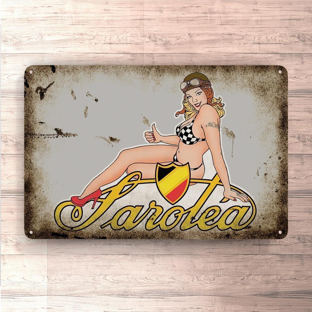 Sarolea Pin-Up Vintage Skilte, Musemåtte, Dørmåtte-Skilte-Sarolea-Garage Culture Shop- garage - man cave - merchandise