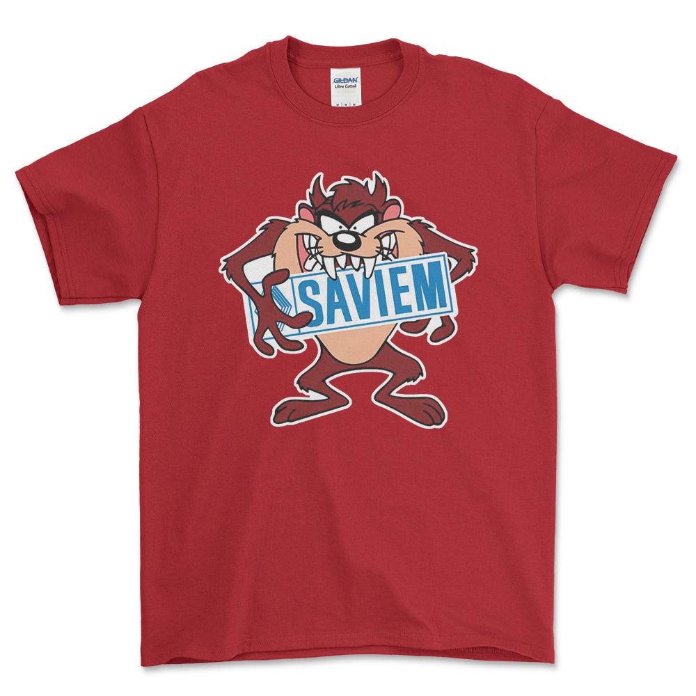 Saviem TAZ Unisex T-Shirt , Bomuld-Beklædning-Saviem-Rød-S-Forside-Garage Culture Shop- garage - man cave - merchandise