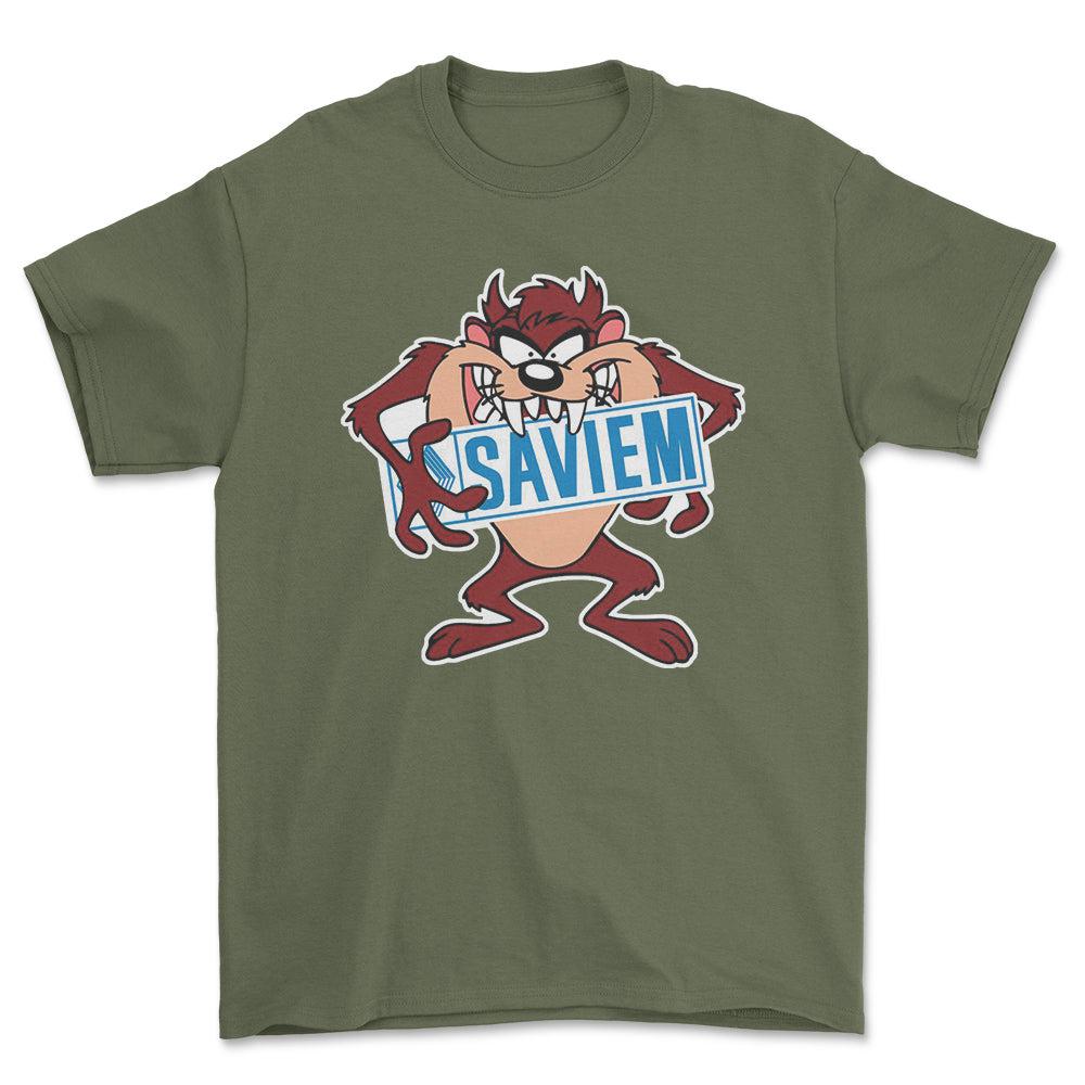 Saviem TAZ Unisex T-Shirt , Bomuld-Beklædning-Saviem-Grøn Militær-S-Forside-Garage Culture Shop- garage - man cave - merchandise