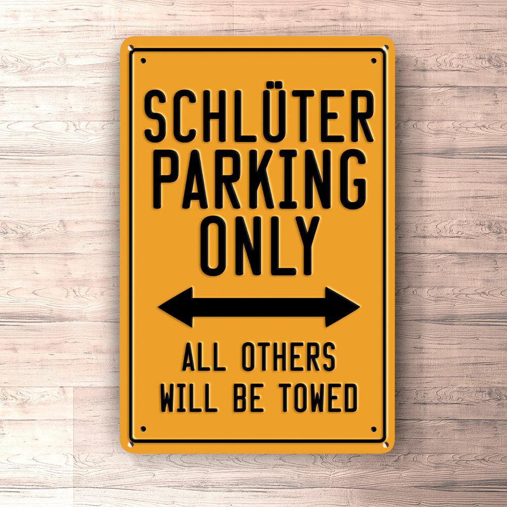 Schlüter Parking Only Skilte, Musemåtte, Dørmåtte-Parking skilte-Schlüter-Garage Culture Shop- garage - man cave - merchandise