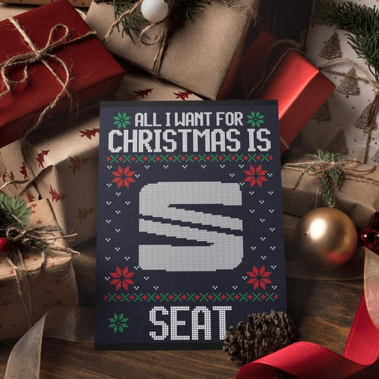 Seat Juleskilte All I Want For Christmas Is Skilte, Musemåtte, Dørmåtte , Plakat-Skilte-Seat-Garage Culture Shop- garage - man cave - merchandise