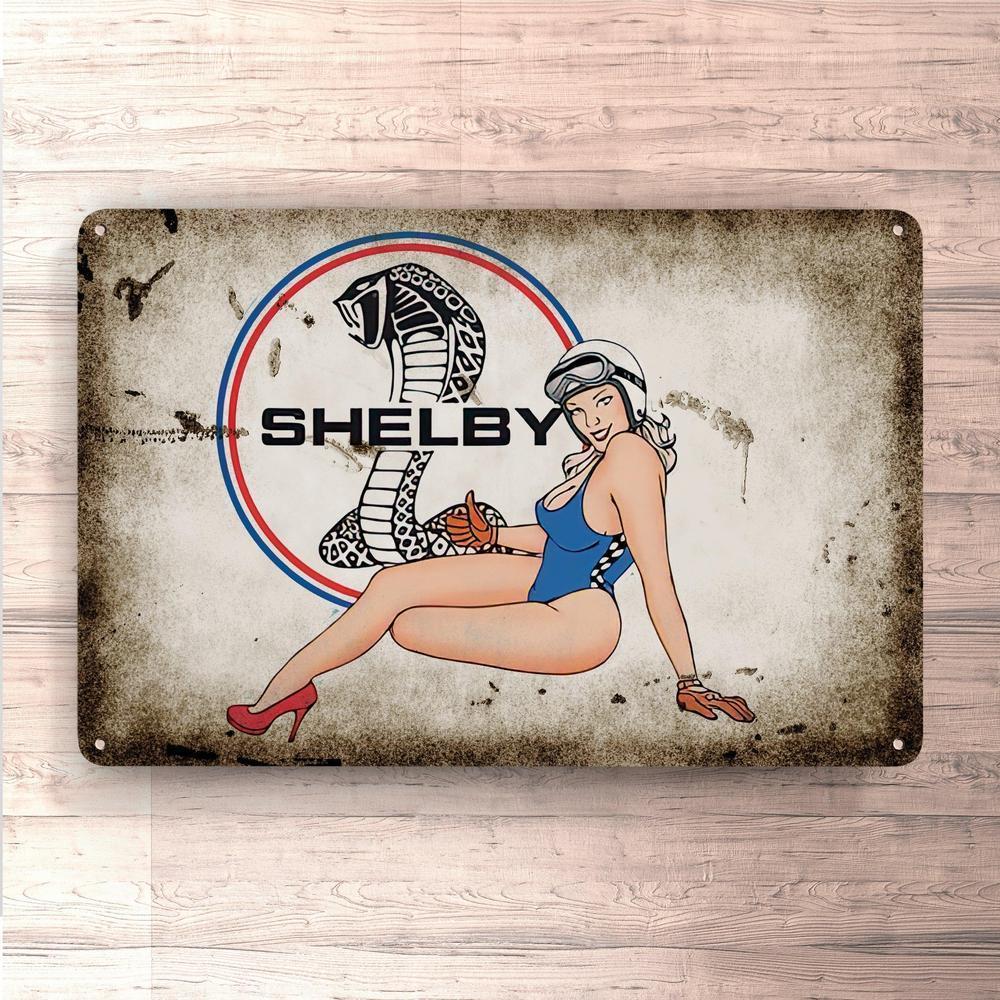 Shelby Pin-Up Vintage Skilte, Musemåtte, Dørmåtte , Plakat-Skilte-Shelby-Garage Culture Shop- garage - man cave - merchandise