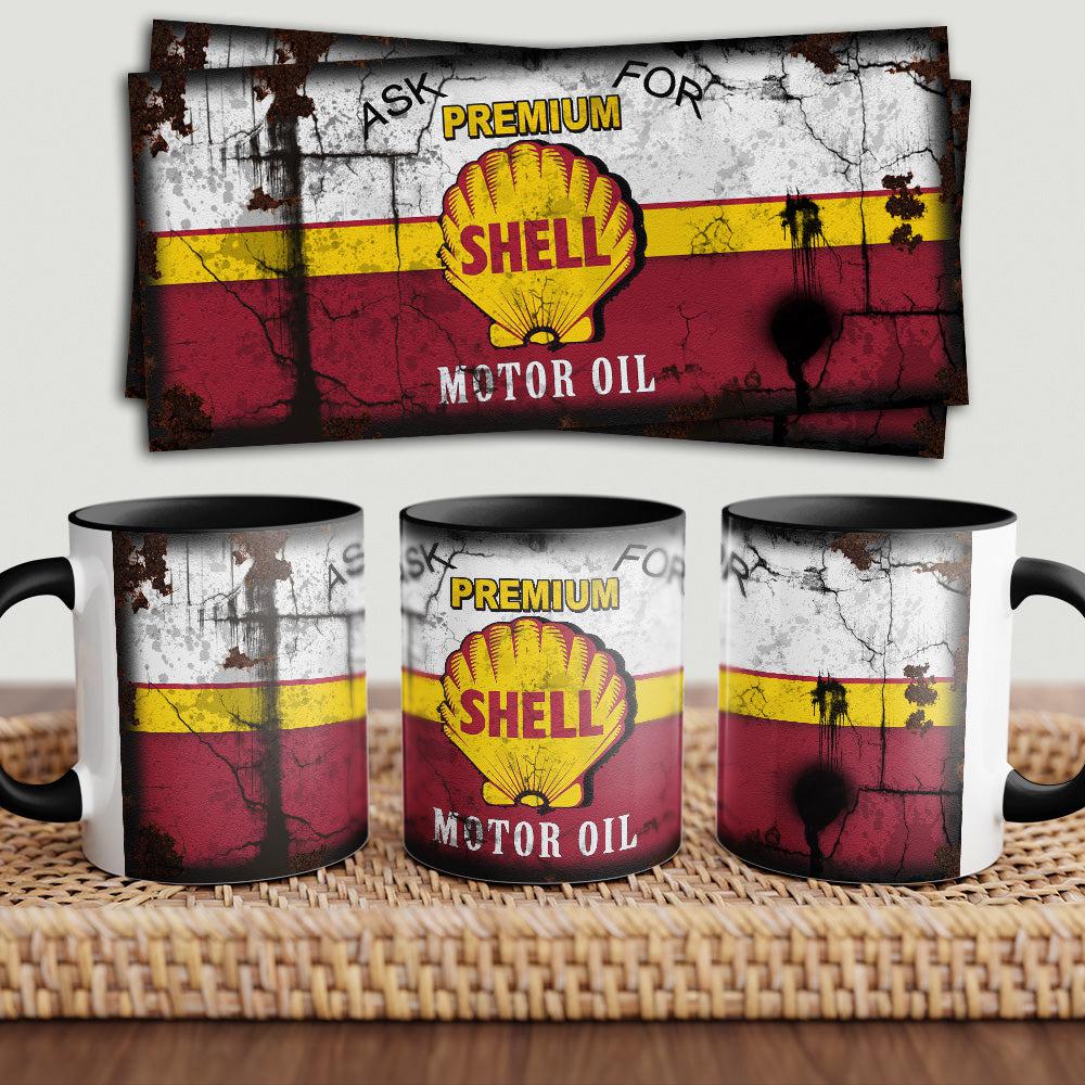 Shell "To Toner" Vintage Keramisk Krus-Krus-Motoroil-Garage Culture Shop- garage - man cave - merchandise