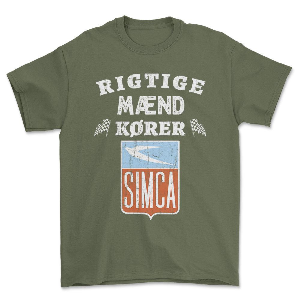 Simca Rigtige Mænd Kører - Unisex T-Shirt , Bomuld-Beklædning-Simca-Garage Culture Shop- garage - man cave - merchandise