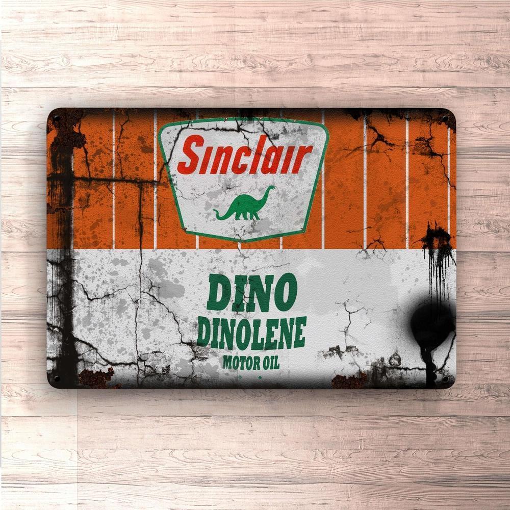 Sinclair Dinolene Motorolie Skilte, Musemåtte, Dørmåtte-Skilte-Motoroil-Garage Culture Shop- garage - man cave - merchandise
