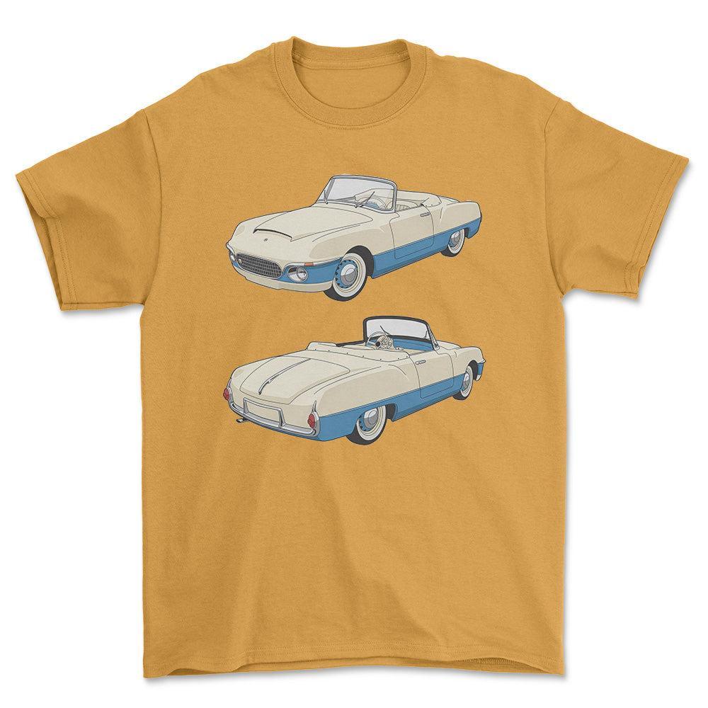 Skoda 440 Spartak Roadster - One Line Style Unisex T-Shirt-Beklædning-Skoda-Guld-S-Forside-Garage Culture Shop- garage - man cave - merchandise