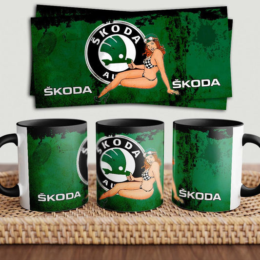 Skoda Pinup "To Toner" Vintage Keramisk Krus-Krus-Skoda-Garage Culture Shop- garage - man cave - merchandise