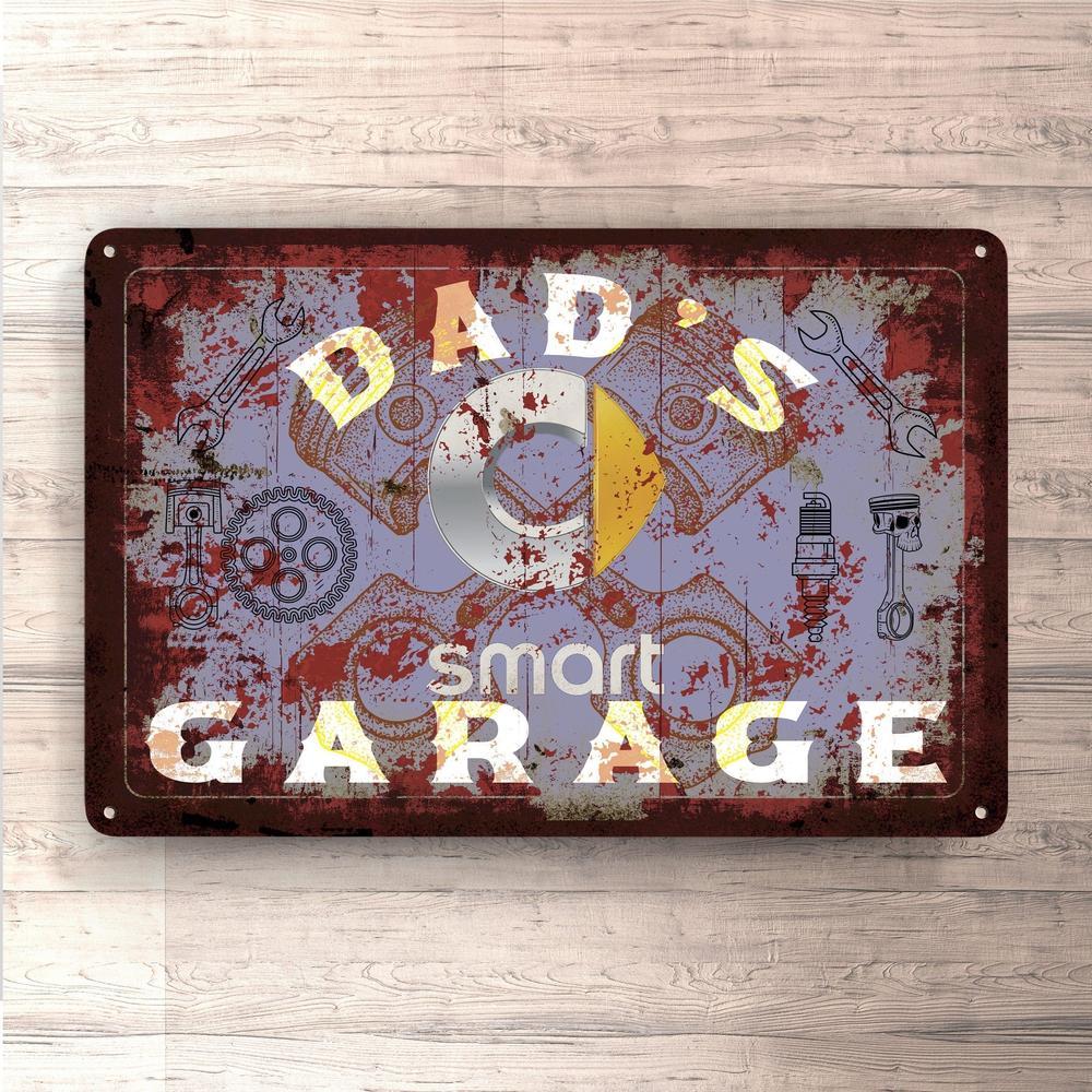 Smart Dads Garage Vintage Skilte, Musemåtte, Dørmåtte-Skilte-Smart-Garage Culture Shop- garage - man cave - merchandise