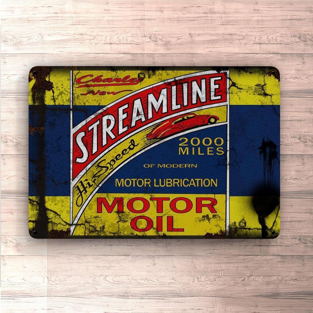 Streamline Motorolie Skilte, Musemåtte, Dørmåtte-Skilte-Motoroil-Garage Culture Shop- garage - man cave - merchandise