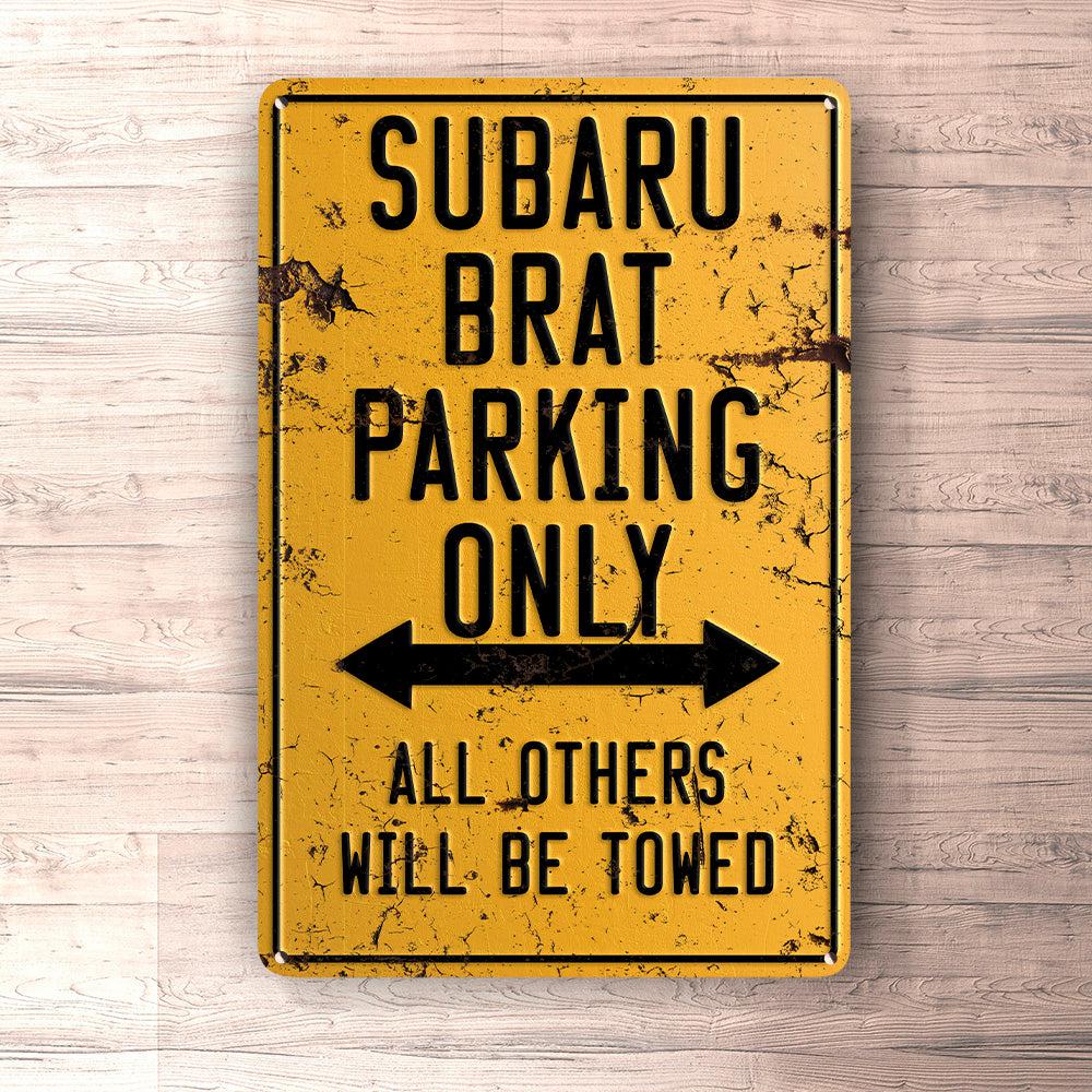 Subaru Brat Parking Only Skilte, Musemåtte, Dørmåtte-Parking skilte-Subaru-Garage Culture Shop- garage - man cave - merchandise