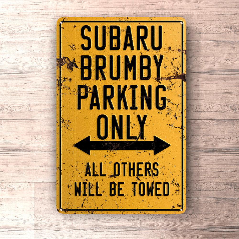 Subaru Brumby Parking Only Skilte, Musemåtte, Dørmåtte-Parking skilte-Subaru-Garage Culture Shop- garage - man cave - merchandise
