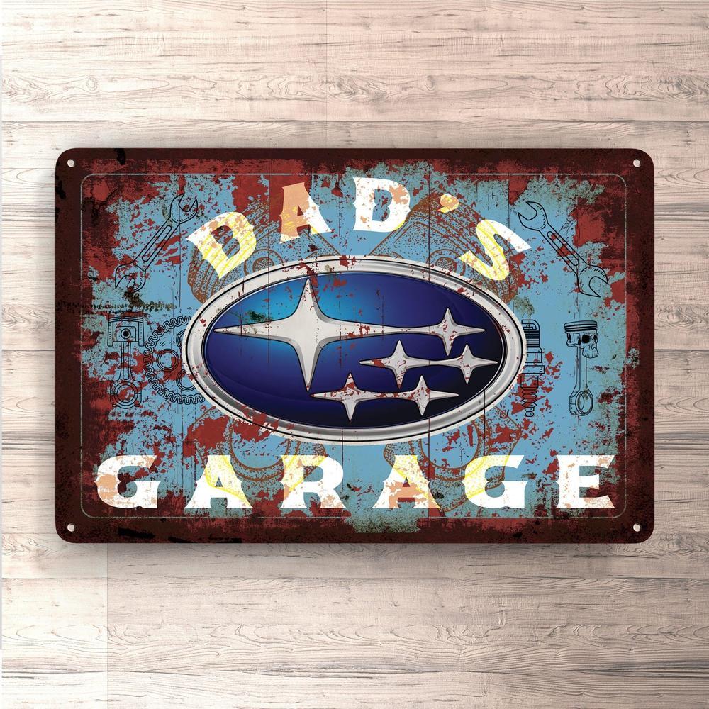 Subaru Dads Garage Vintage Skilte, Musemåtte, Dørmåtte-Skilte-Subaru-Garage Culture Shop- garage - man cave - merchandise