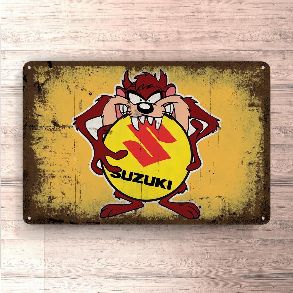 Suzuki Taz Vintage Skilte, Musemåtte, Dørmåtte , Plakat-Skilte-Suzuki-Garage Culture Shop- garage - man cave - merchandise